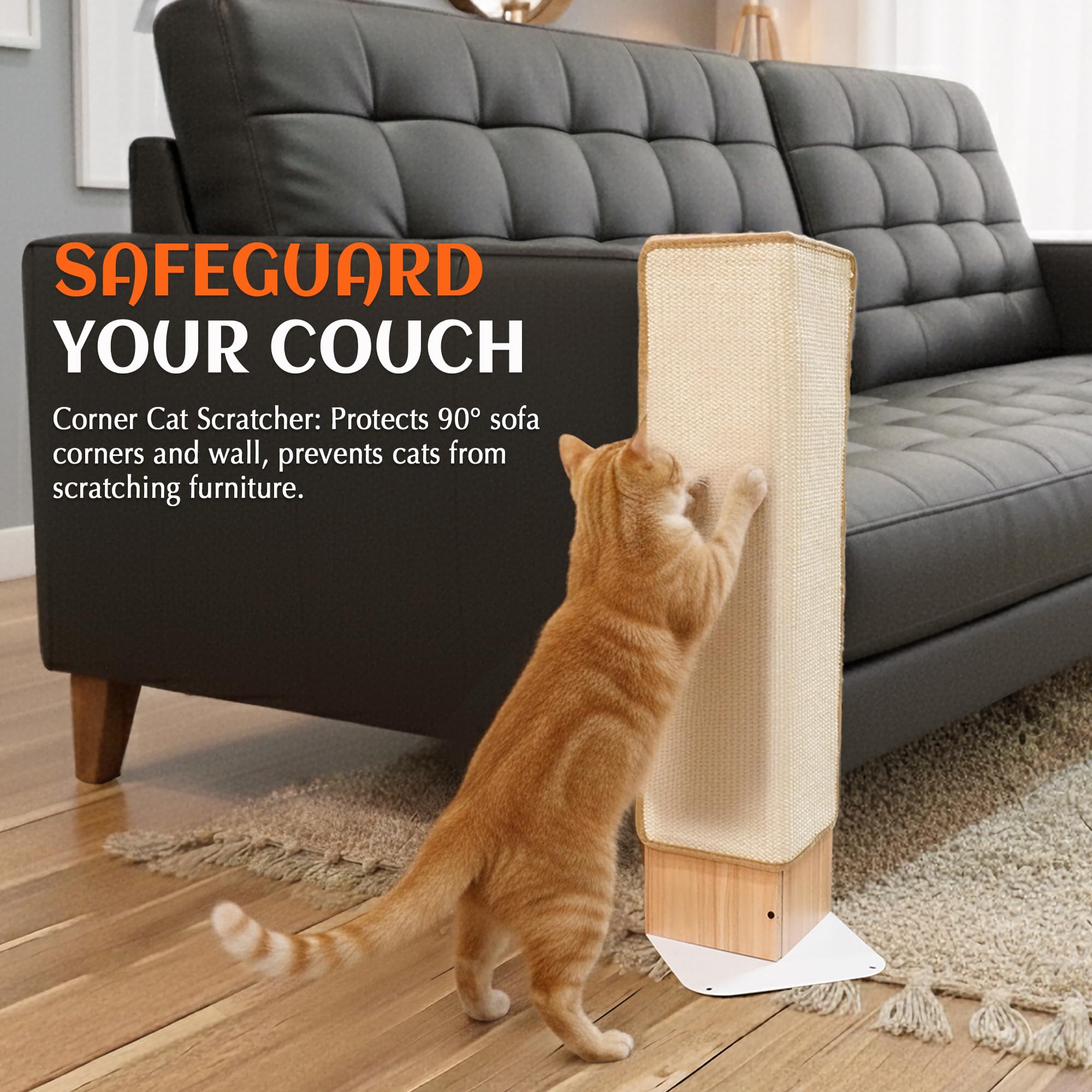 PETKARAY Couch Corner Cat Scratcher Metal Base