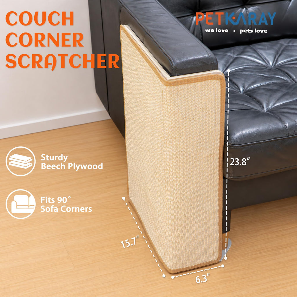 PETKARAY Under-Couch Corner Cat Scratching Post, Extended Cat Scratcher