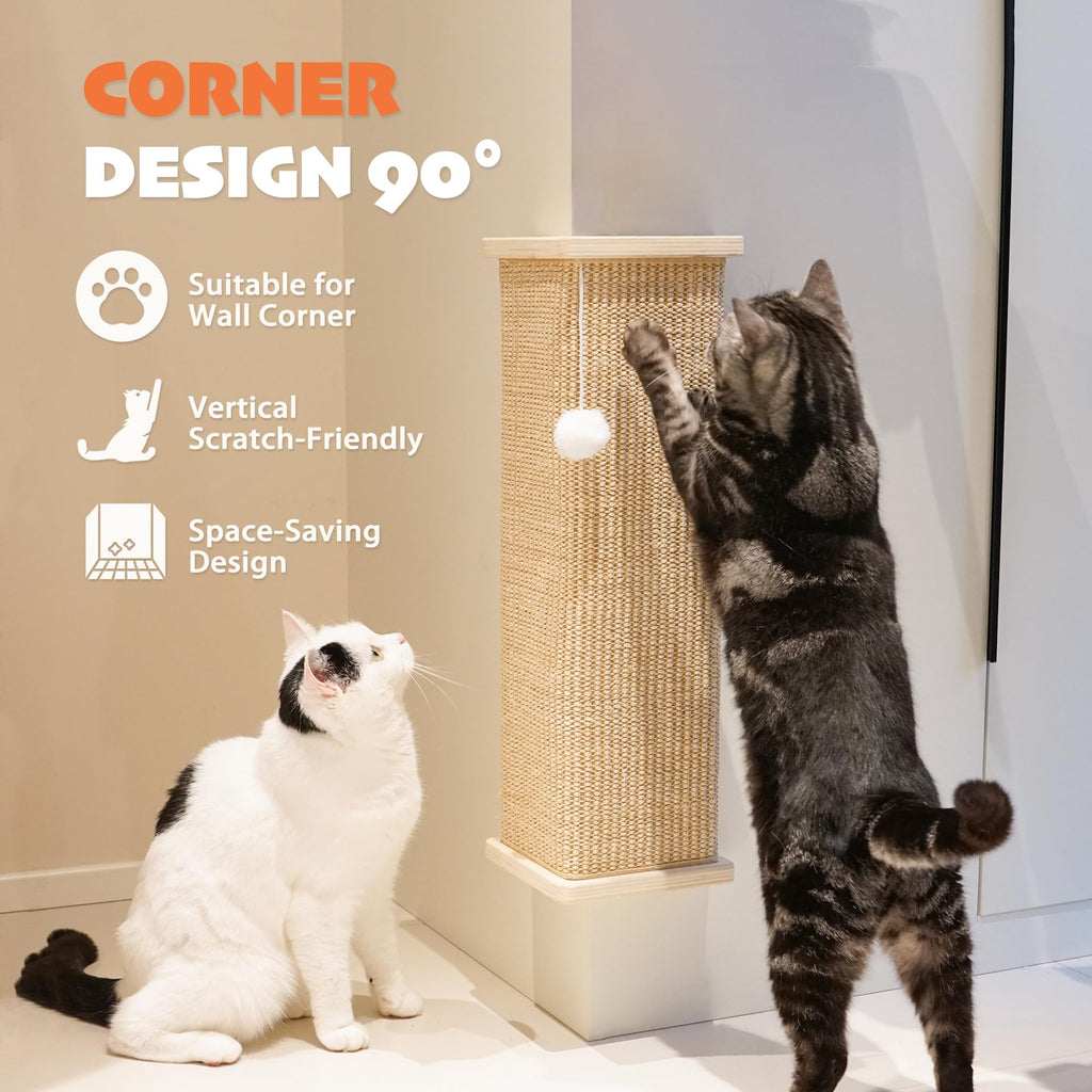 PETKARAY Wall Mounted Sisal Cat Scratcher