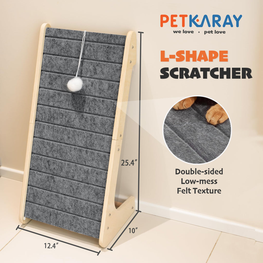 PETKARAY L Shaped Felt Cat Scratcher