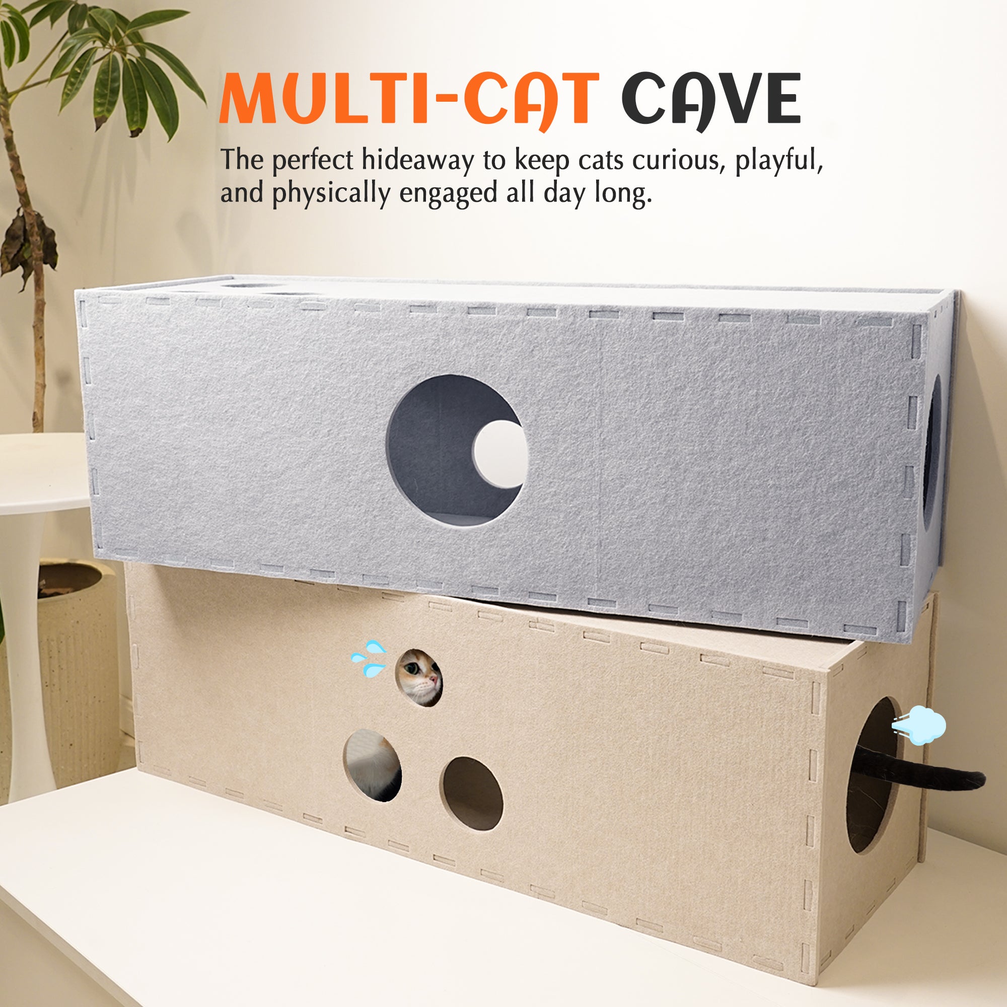 PETKARAY Cat Felt Tunnel