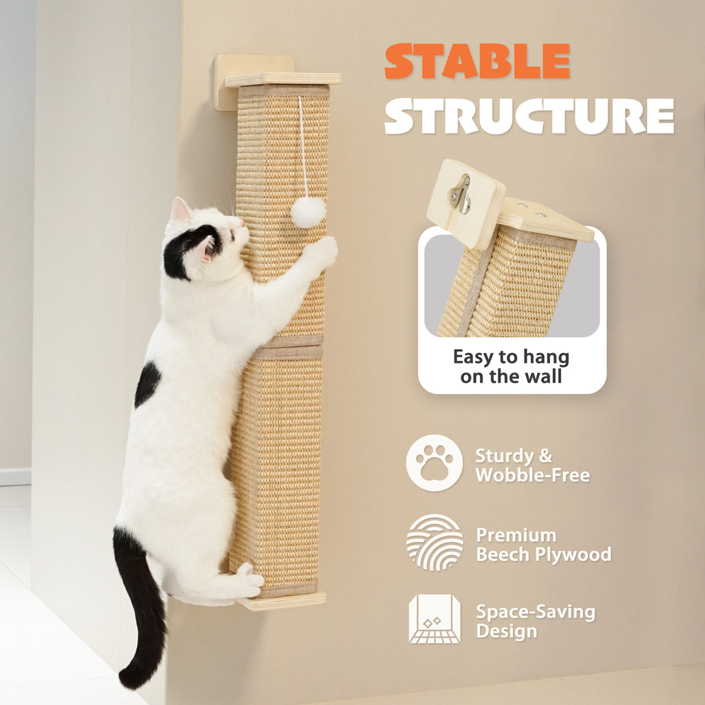 PETKARAY Wall Mounted Sisal Cat Scratcher