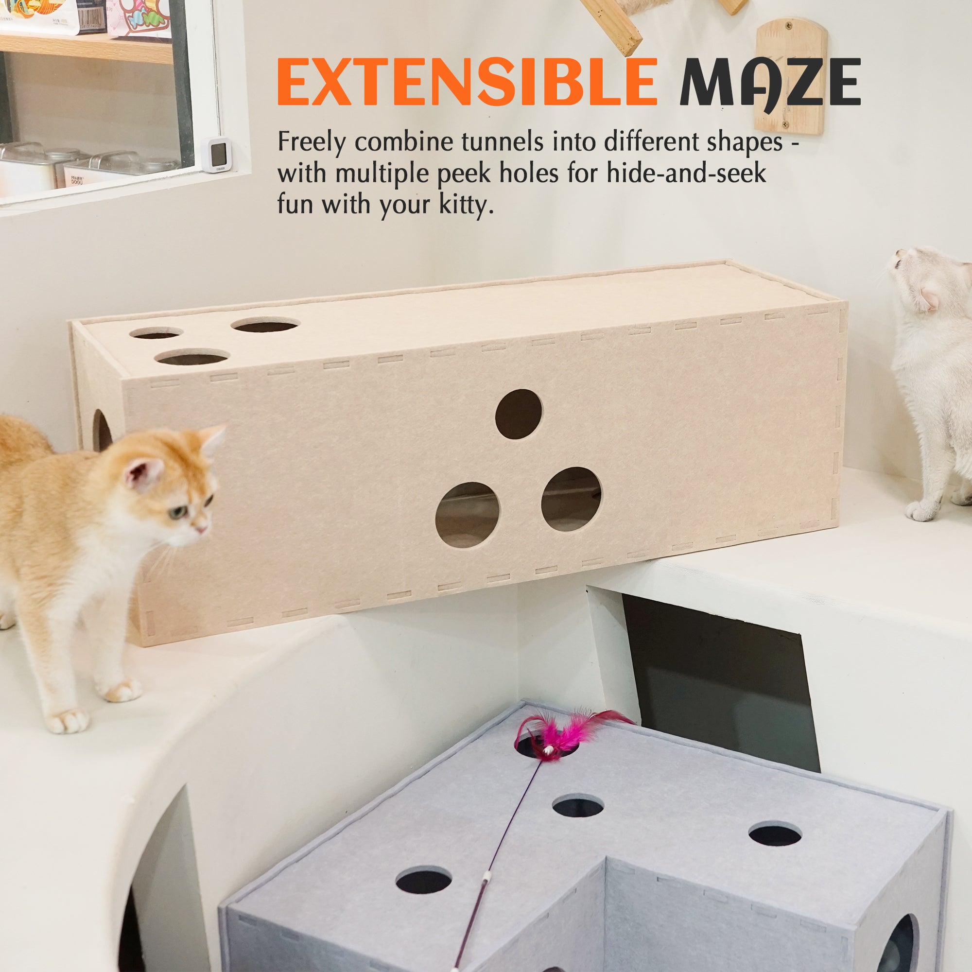 PETKARAY Cat Felt Tunnel