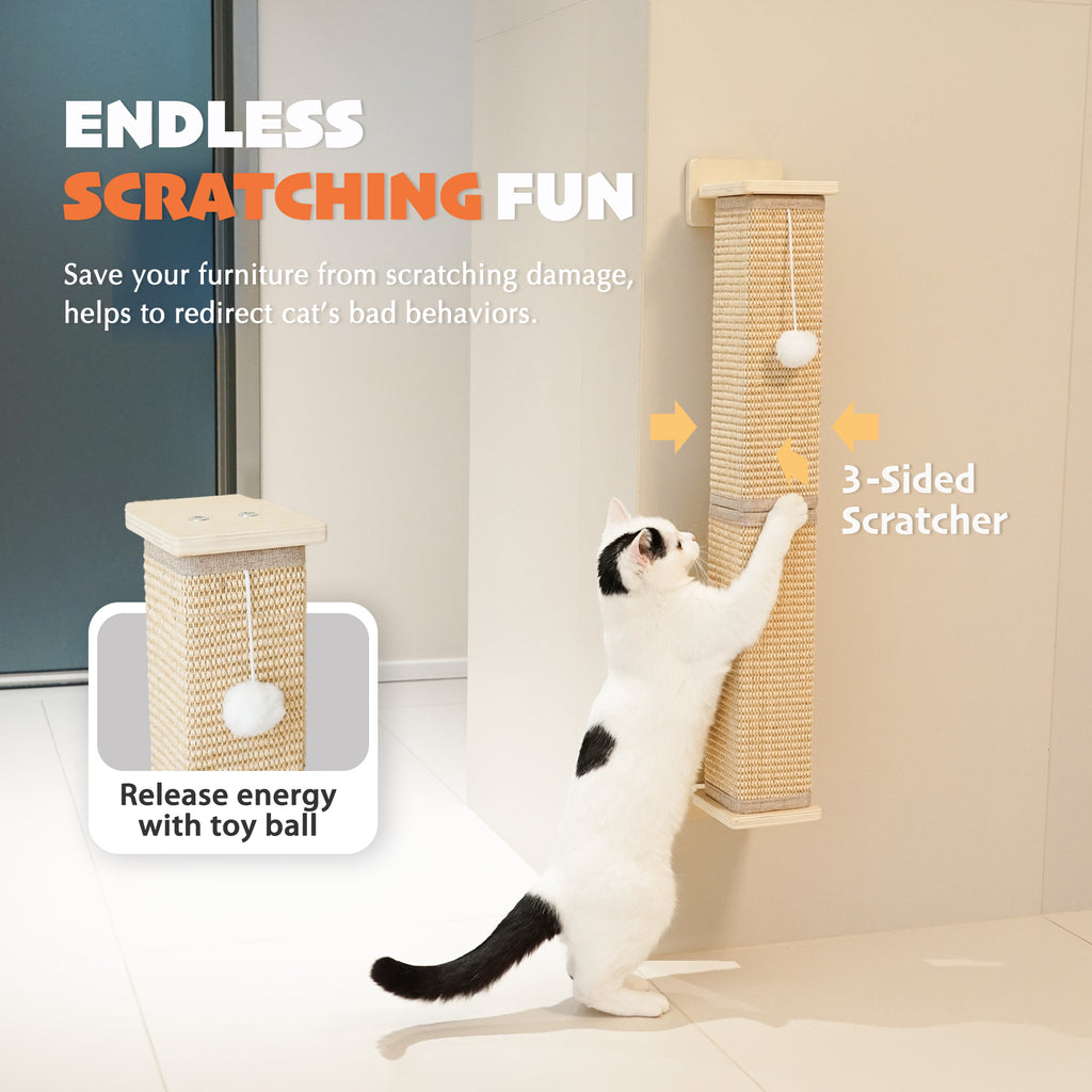 PETKARAY Wall Mounted Sisal Cat Scratcher