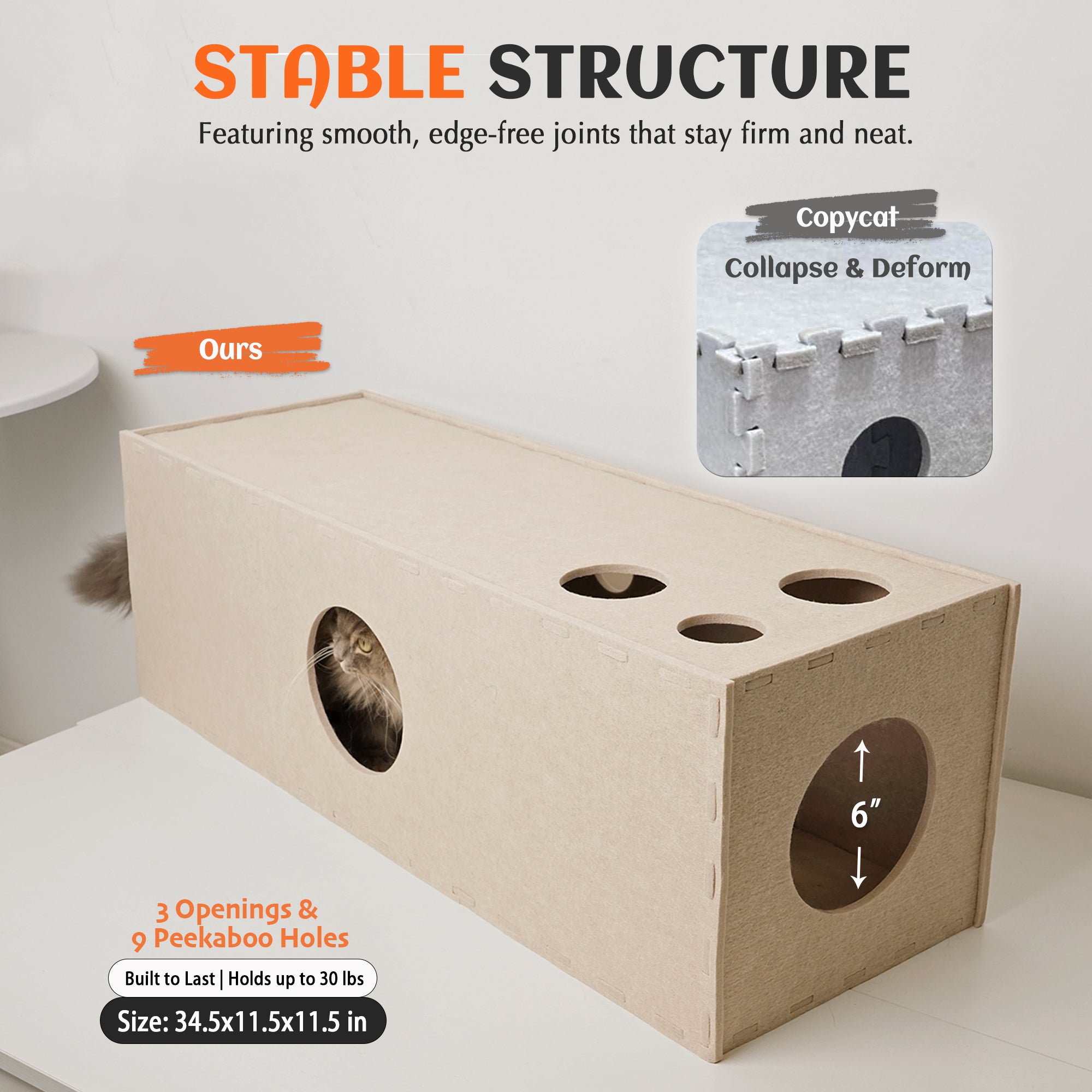 PETKARAY Cat Felt Tunnel