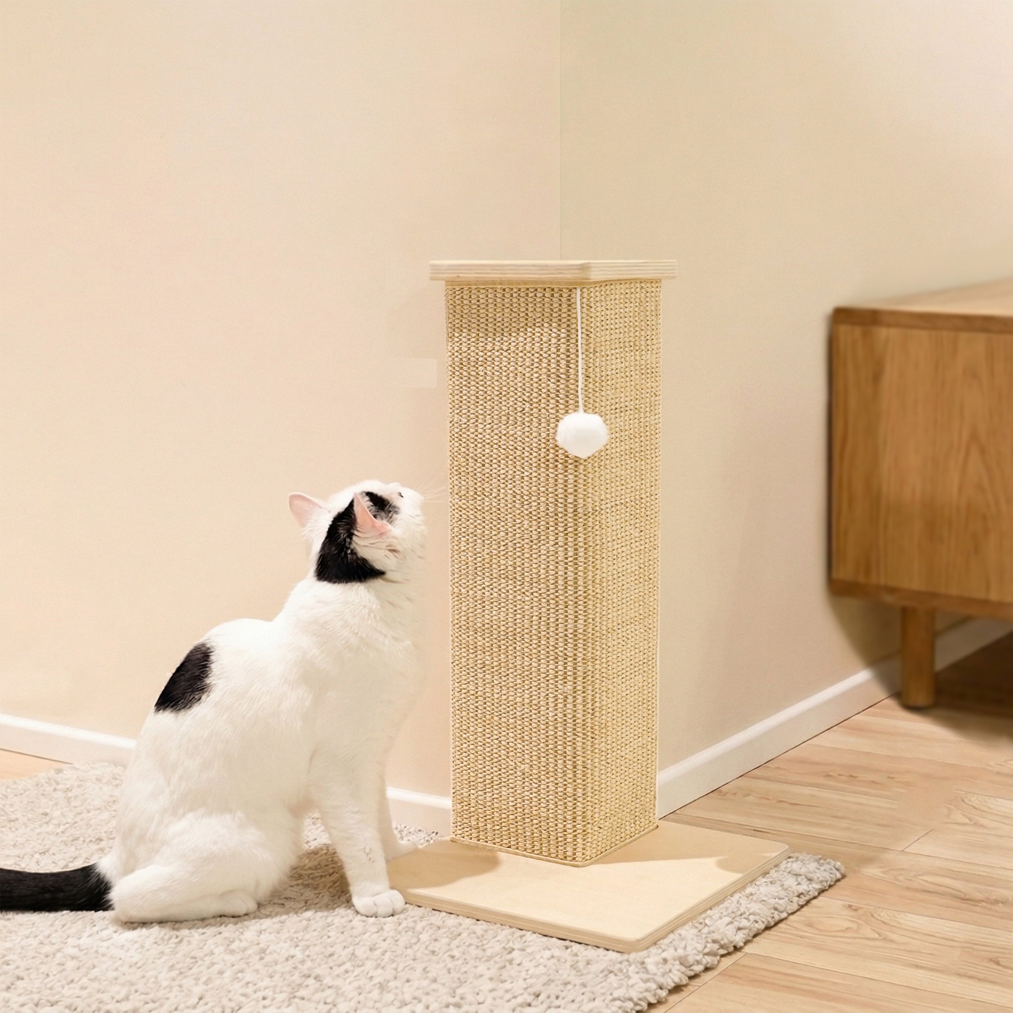 PETKARAY Couch Corner Cat Scratcher Wooden Base