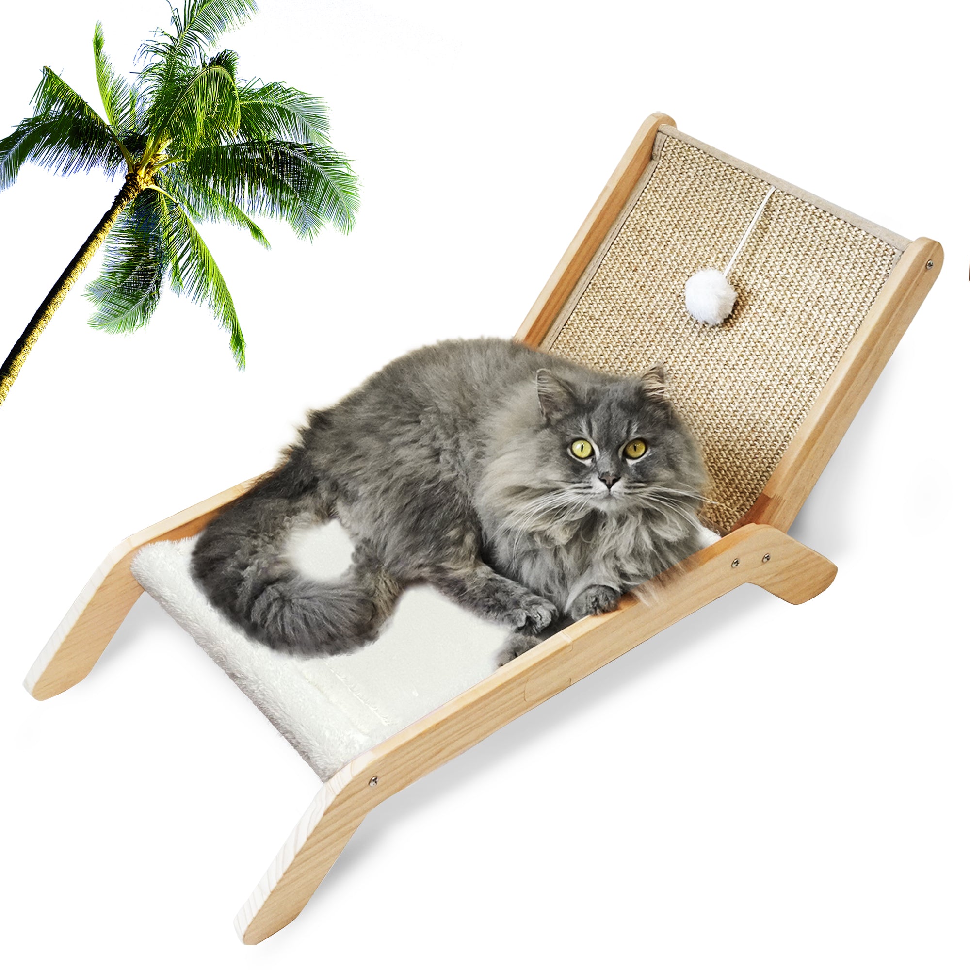 PETKARAY Summer Beach Cat Hammock & Cat Scratching Post