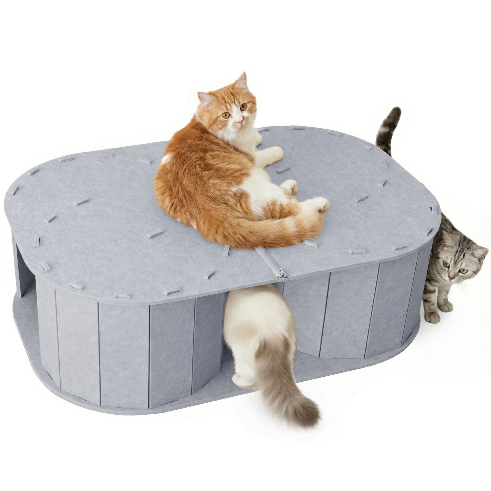 PETKARAY Felt Double S-Shaped Hideaway Cat Tunnel